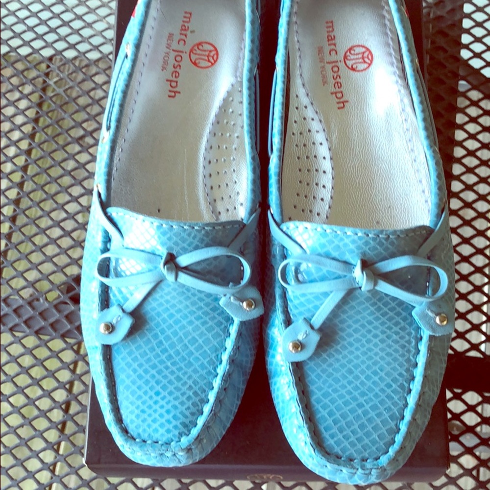 Marc Joseph blue snake loafer 6.5